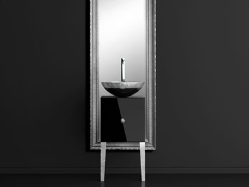 MONNALISA CLASS FILIGRANA BLACK/SILVER - Vanity unit with mirror by Glass Design - view 2